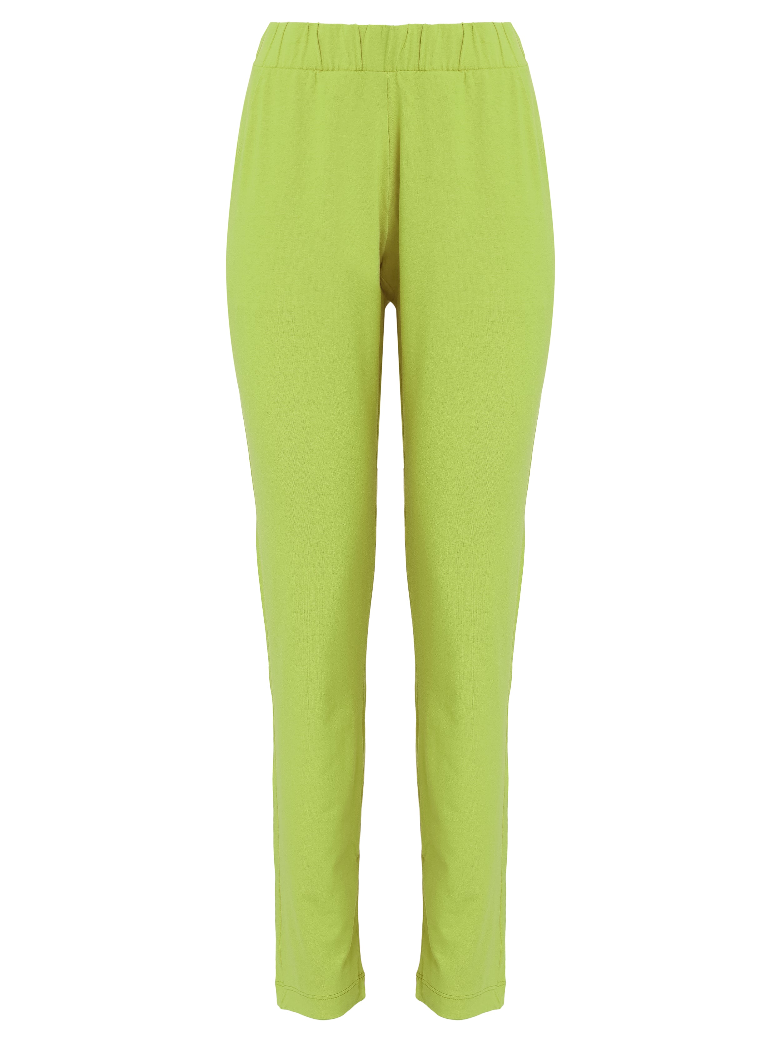 Grua Green Plain Pants Elasticated-Waist Trousers