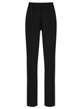 Cardeal Black Plain Pants Elasticated-Waist Trousers