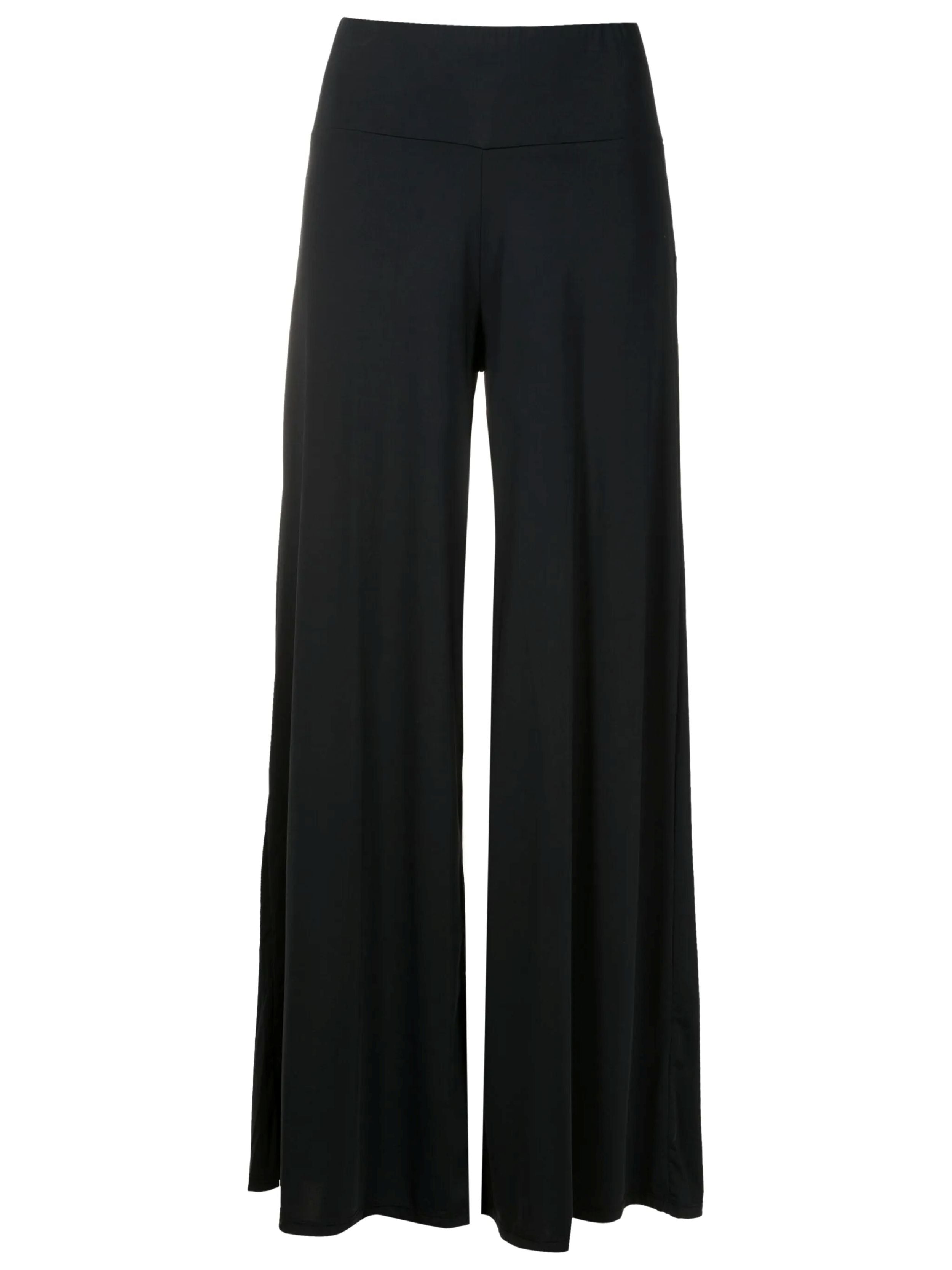 Gardens Black Plain High-Waisted Palazzo Pants