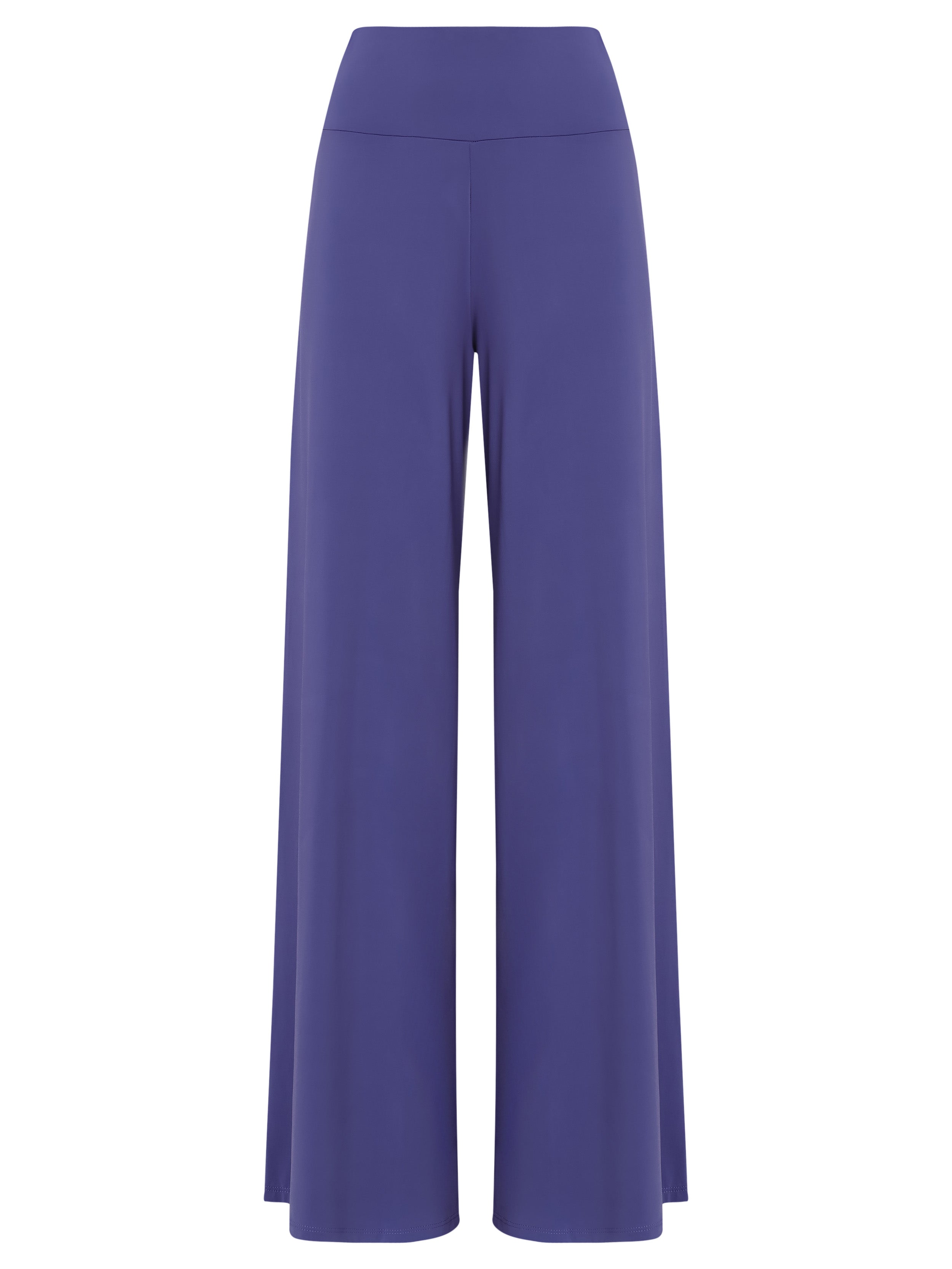 Gardens Purple Plain High-Waisted Palazzo Pants