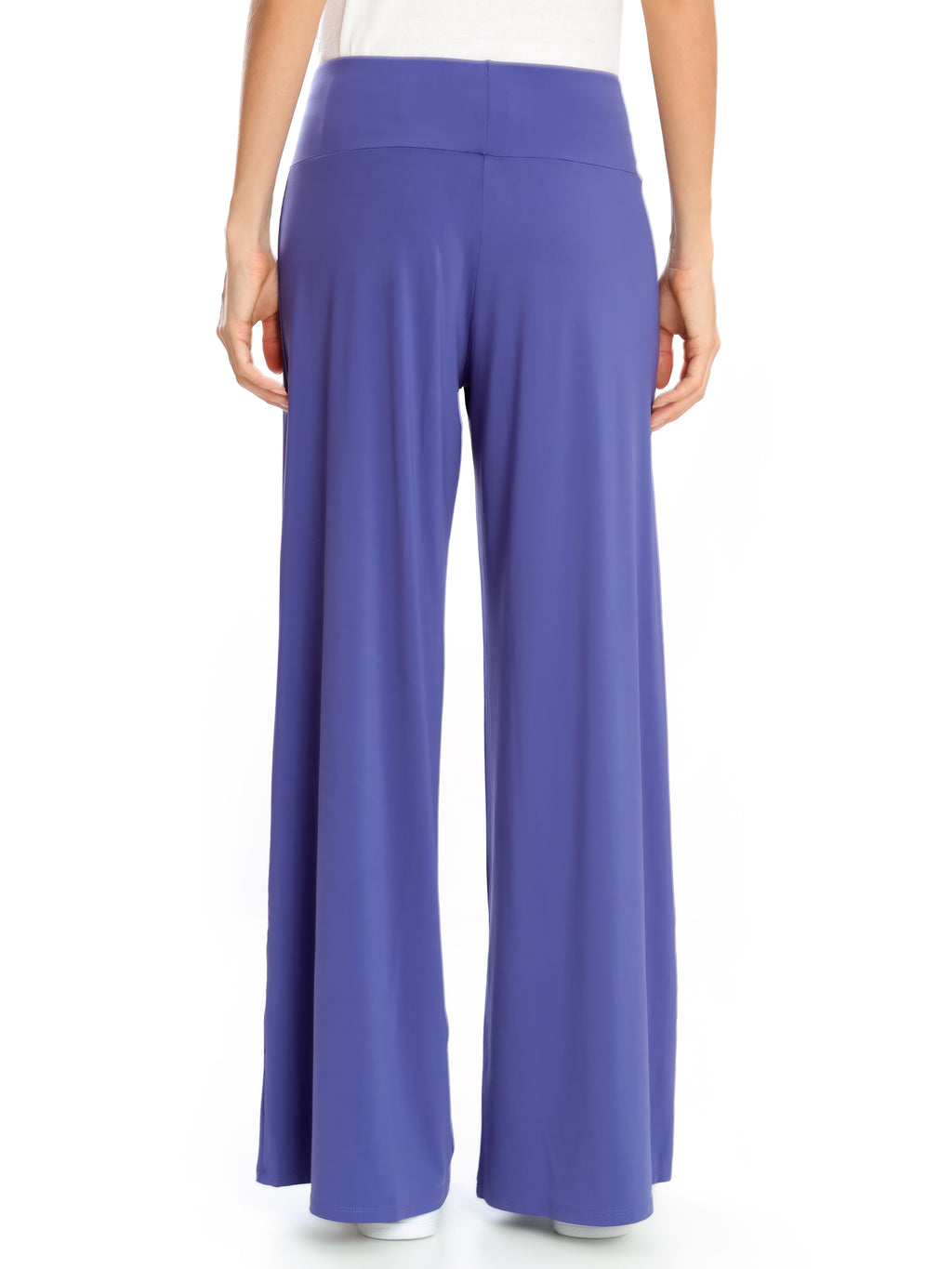 Gardens Purple Plain High-Waisted Palazzo Pants