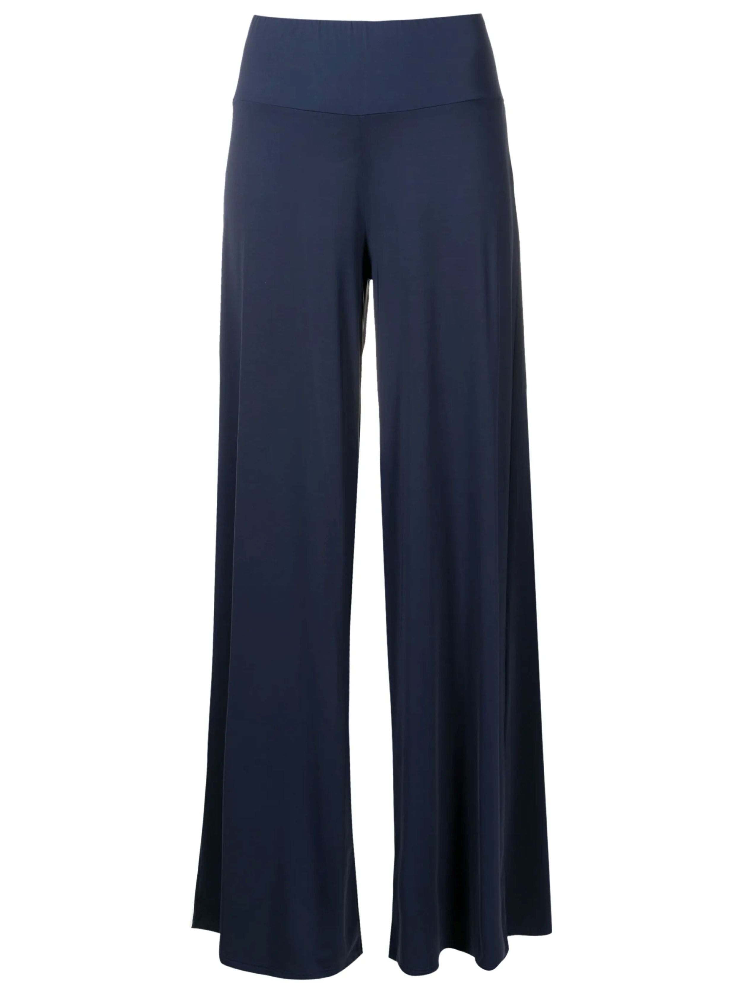 Gardens Blue Plain High-Waisted Palazzo Pants