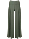 Gardens Green Plain High-Waisted Palazzo Pants