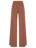 Gardens Brown Plain High-Waisted Palazzo Pants