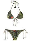 Maya Foliage-Print Tassel Detailing Triangle Bikini Set Voo Noturno
