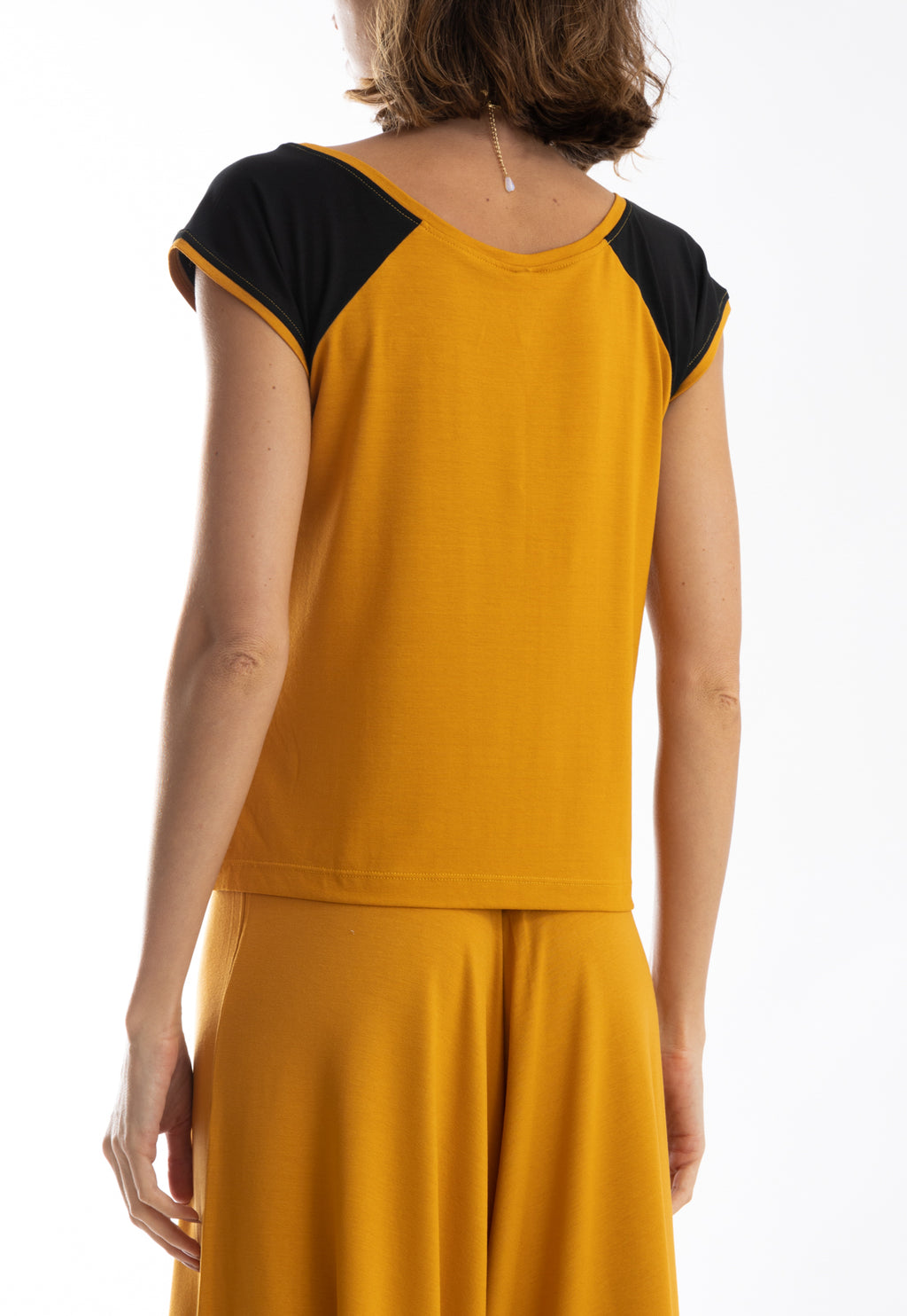 Bigua Yellow Mustard Plain Raglan-Sleeve T-Shirt