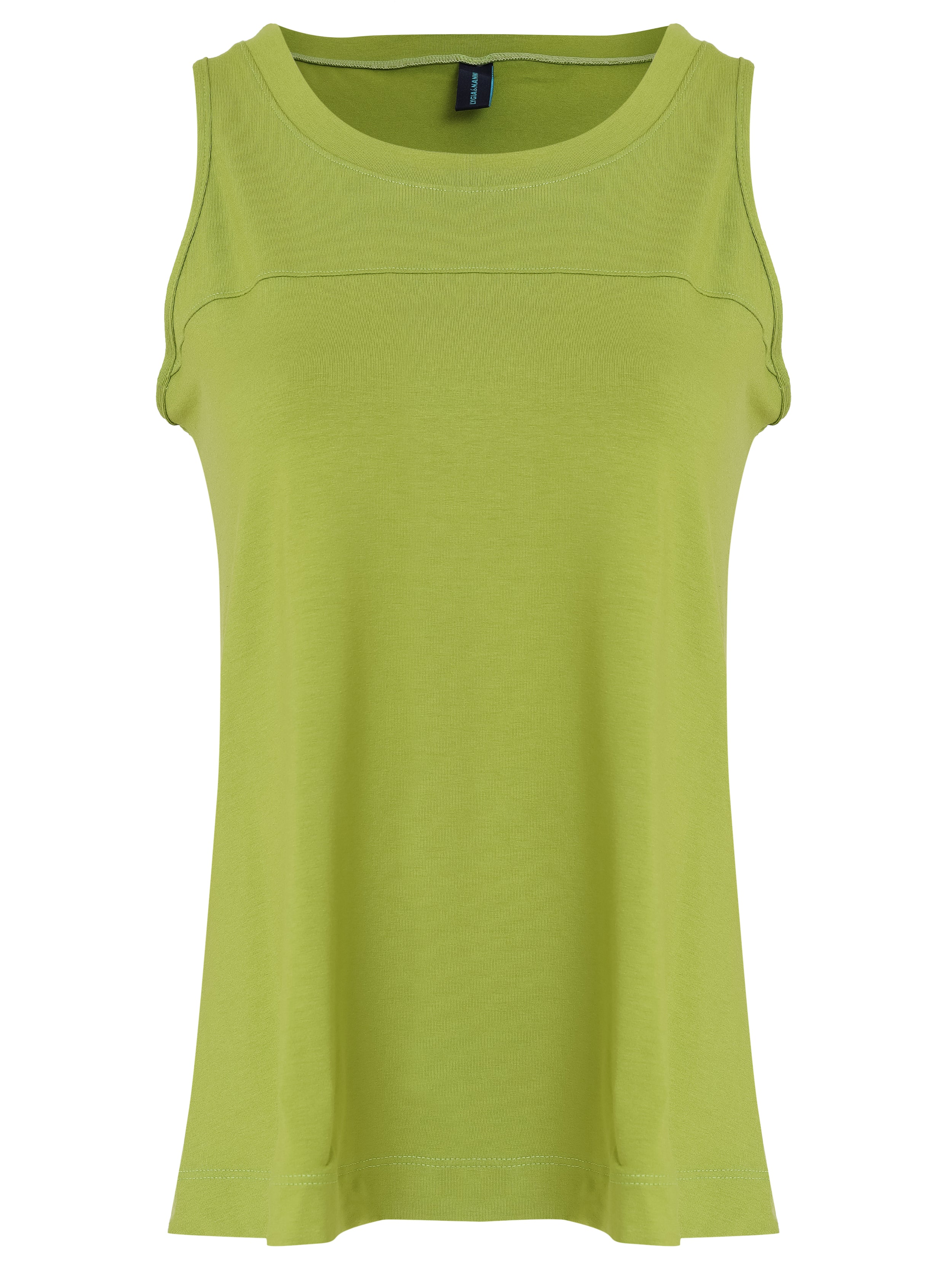 Caubi Green Plain Boat-Neck Blouse