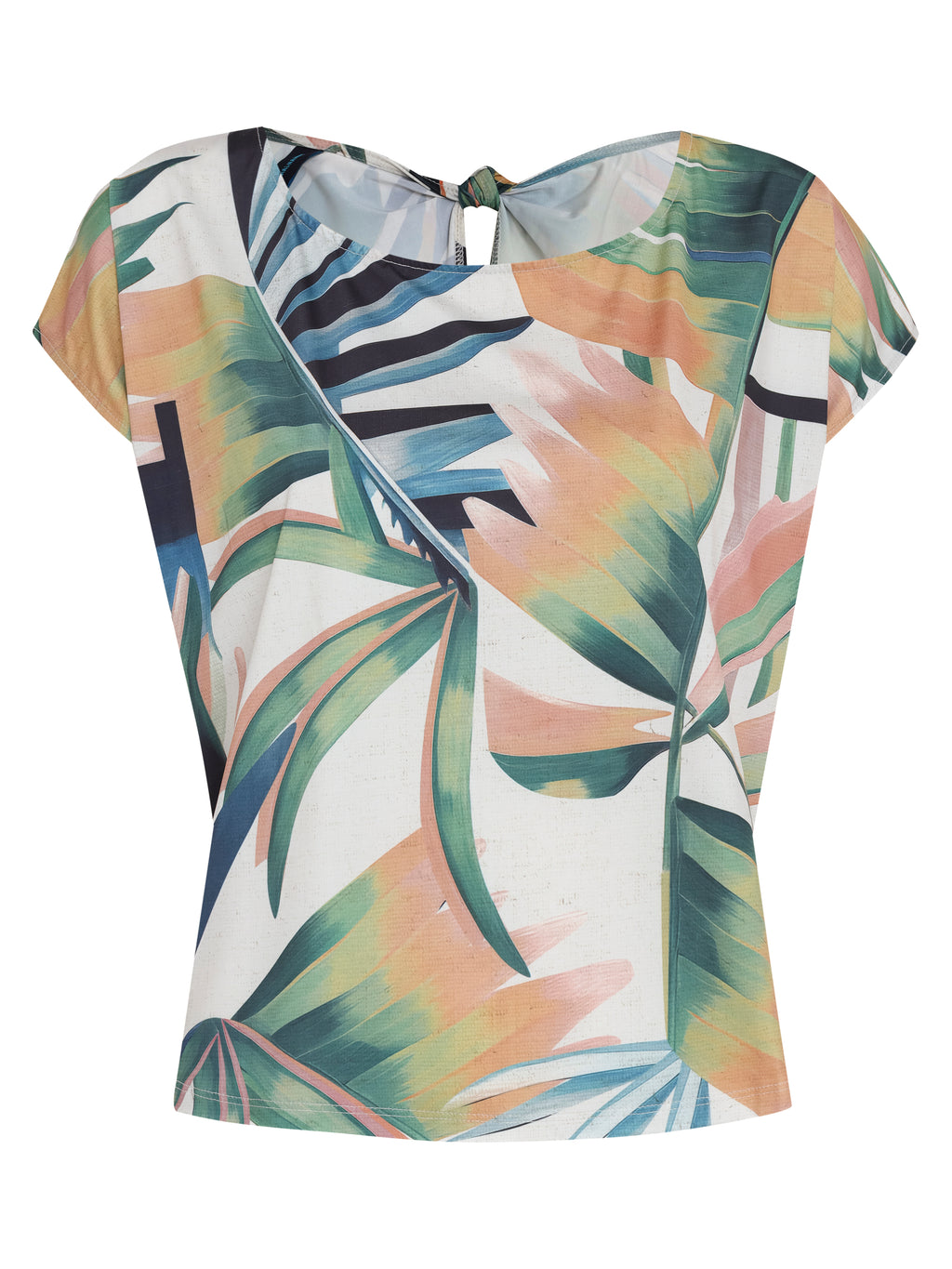 Symi Leaf-Print Tie-Back T-Shirt Sumatra