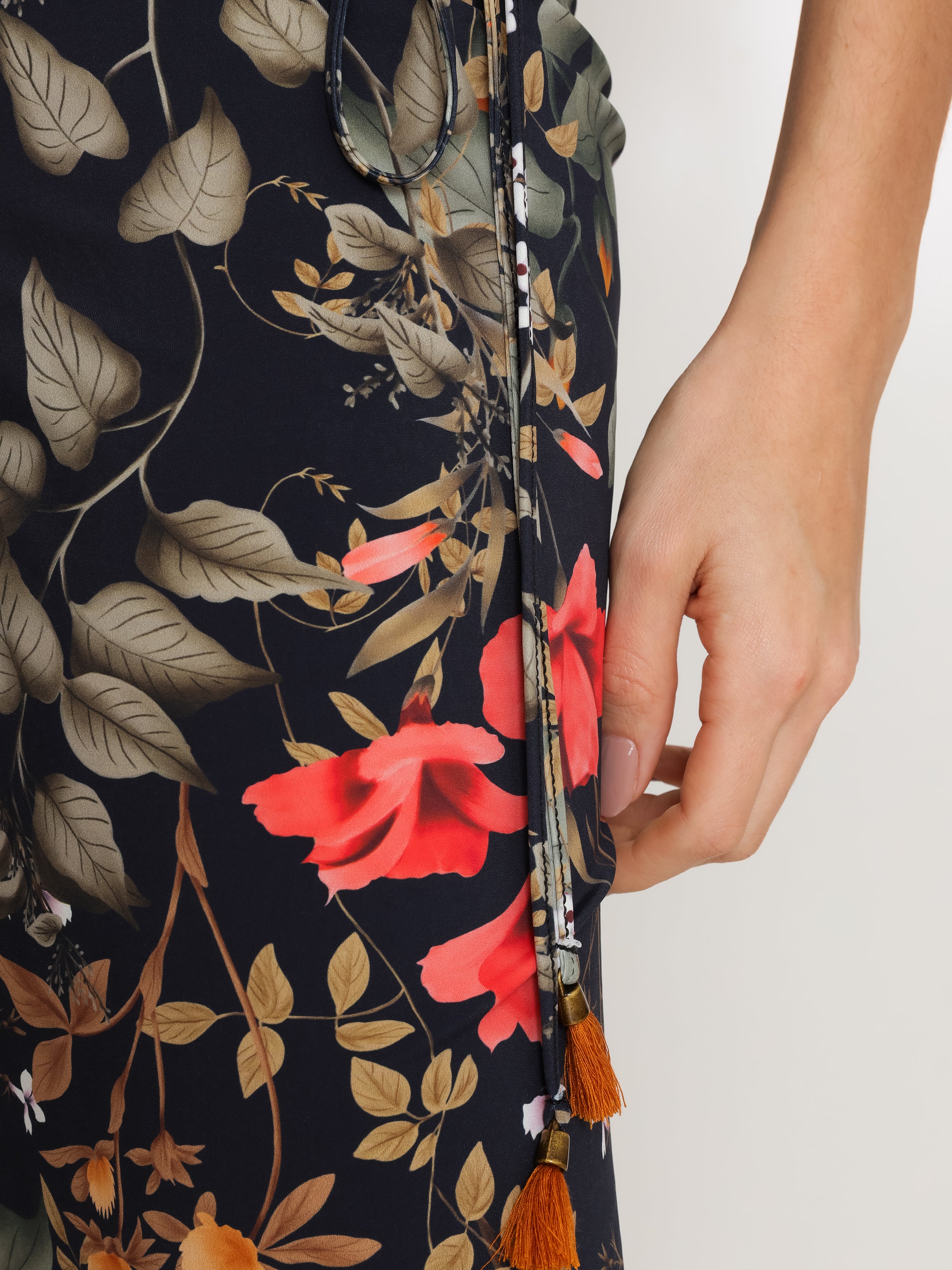 Diana Floral-Print Skirt Pareo Knotted Cover-Up Orvalho