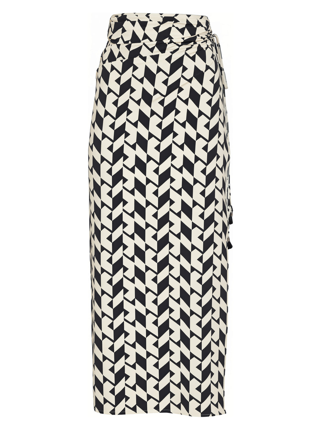 Diana Geometric-Print Skirt Pareo Knotted Cover-Up