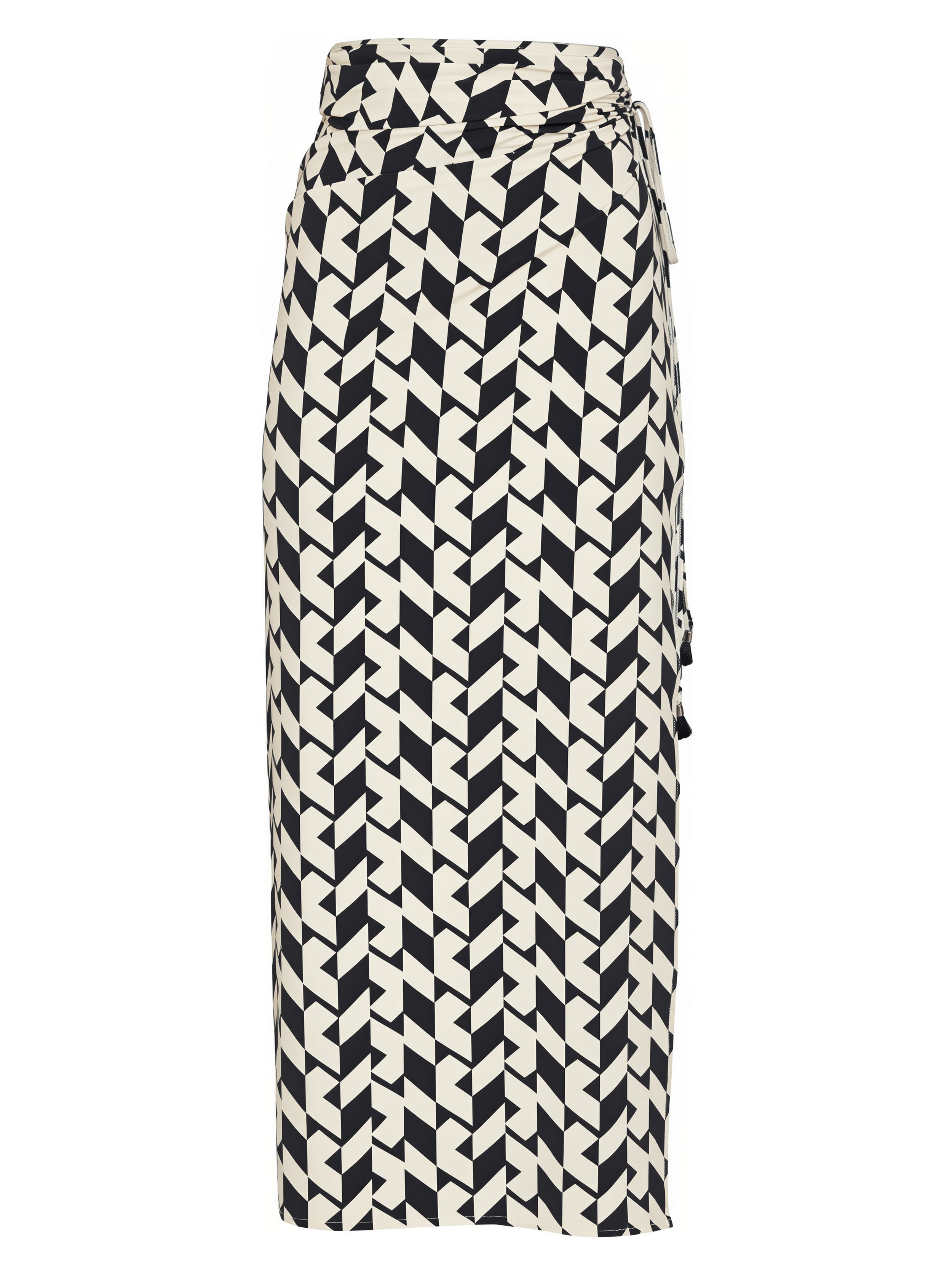 Diana Geometric-Print Skirt Pareo Knotted Cover-Up