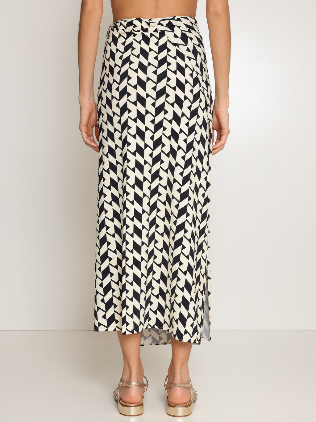 Diana Geometric-Print Skirt Pareo Knotted Cover-Up