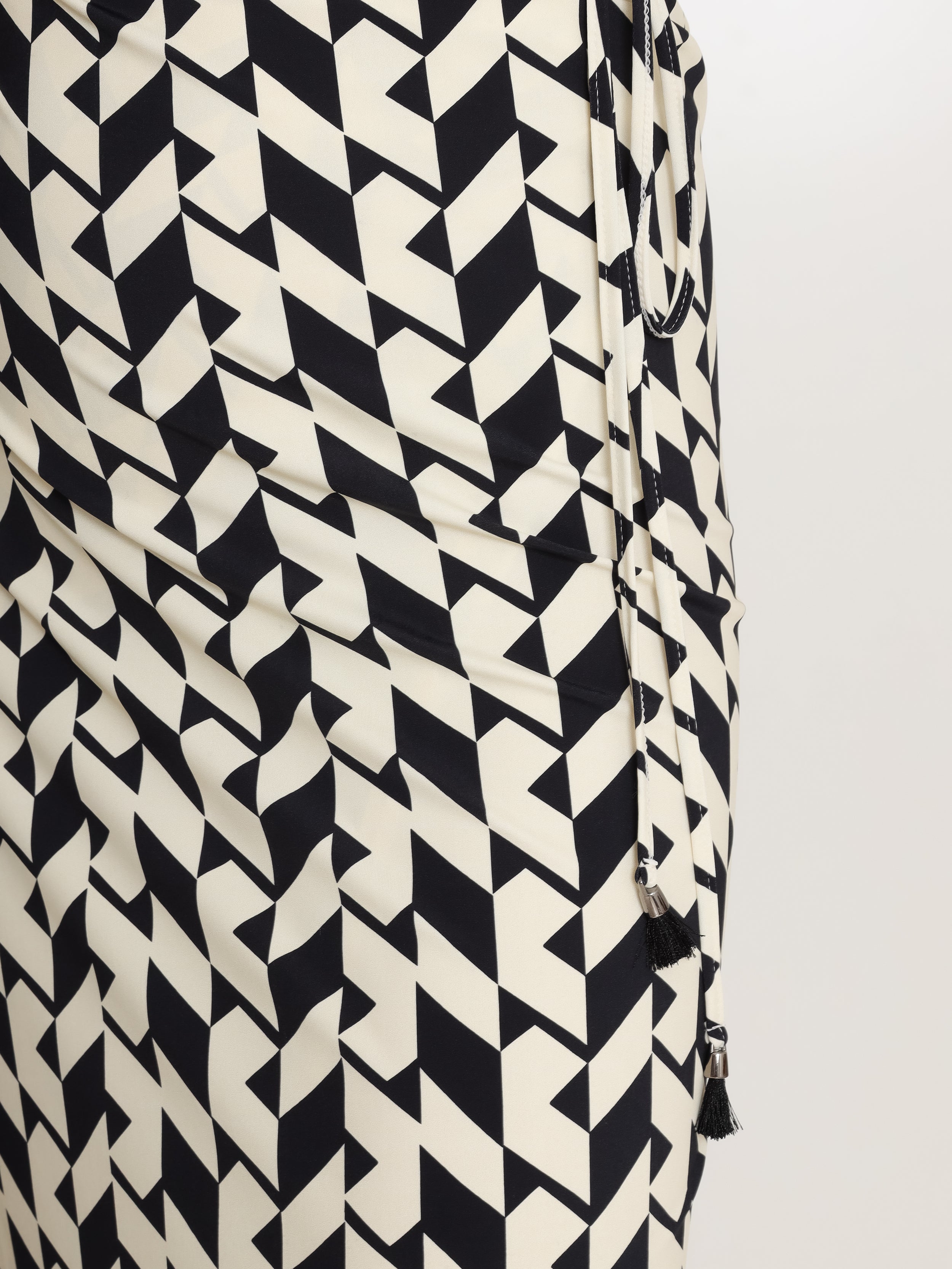 Diana Geometric-Print Skirt Pareo Knotted Cover-Up