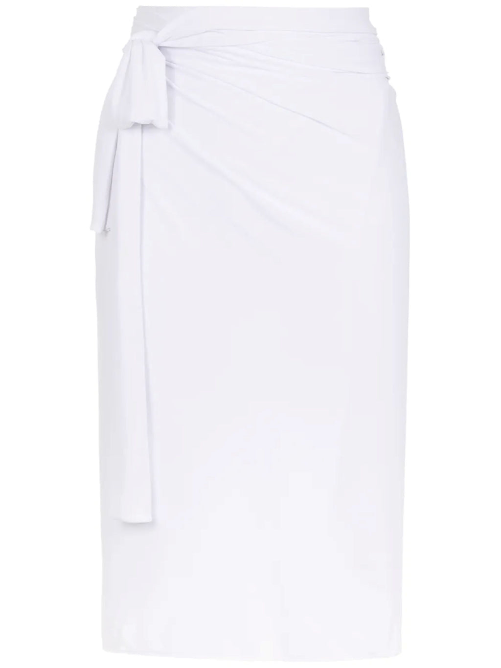 Orixa White Plain Pareo Multi-Wear Wraparound Midi Skirt