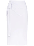 Orixa White Plain Pareo Multi-Wear Wraparound Midi Skirt