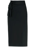 Orixa Black Plain Pareo Multi-Wear Wraparound Midi Skirt