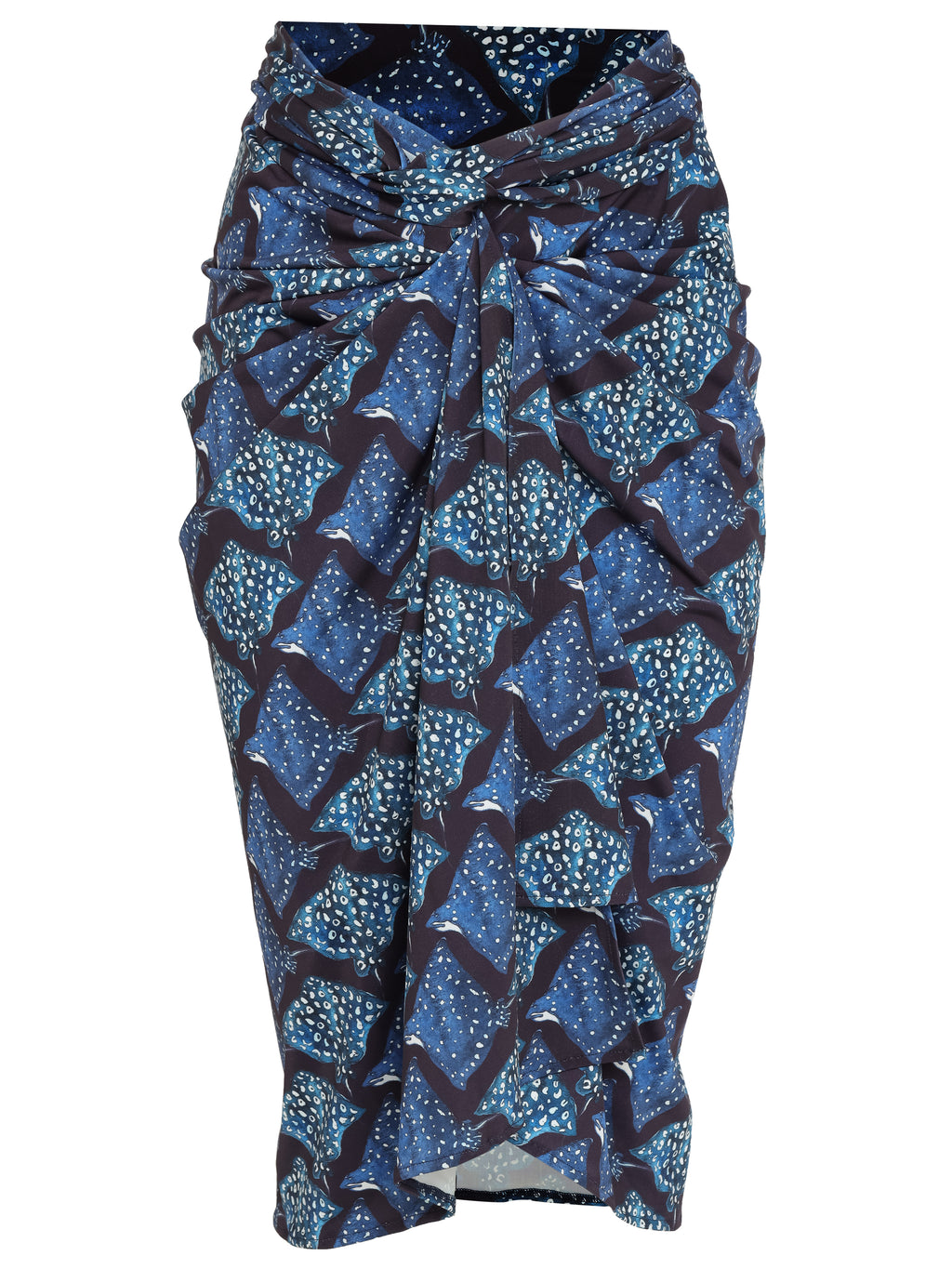 Orixa Stingrays-Print Pareo Multi-Wear Wraparound Midi Skirt