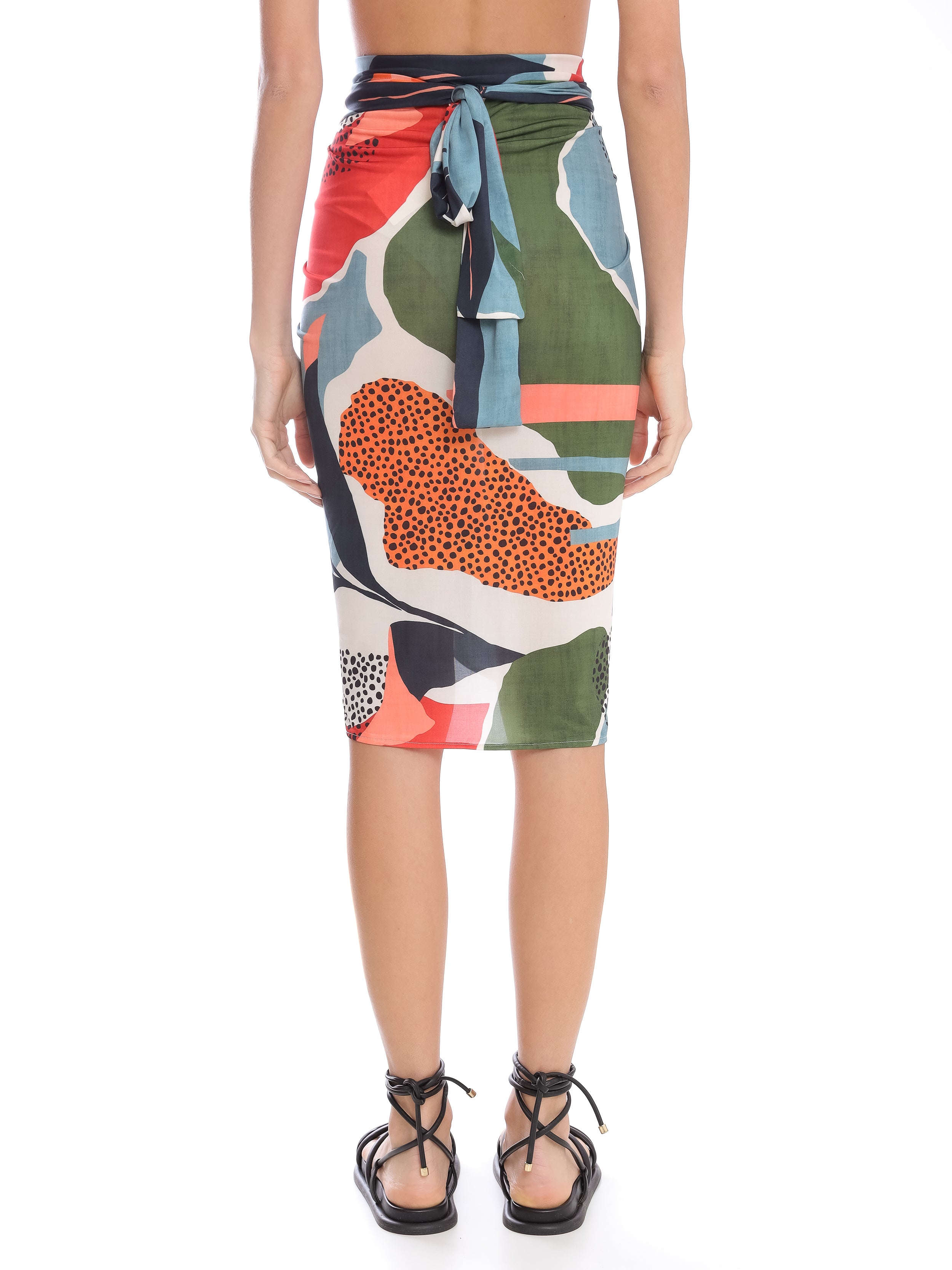 Orixa -Print Pareo Multi-Wear Wraparound Midi Skirt