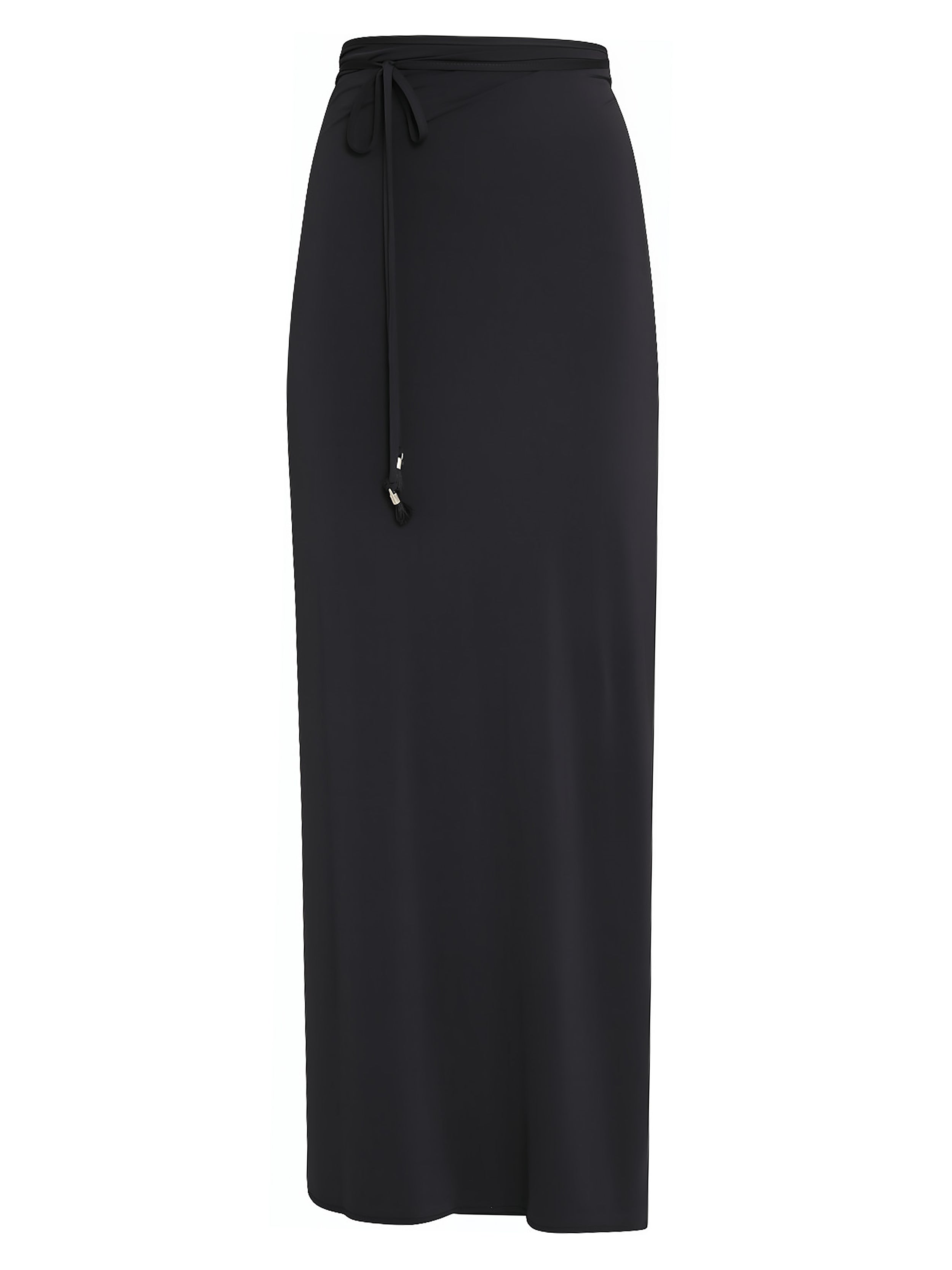 Diana Black Plain Skirt Pareo Knotted Cover-Up