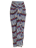 Diana Graphic-Print Skirt Pareo Knotted Cover-Up