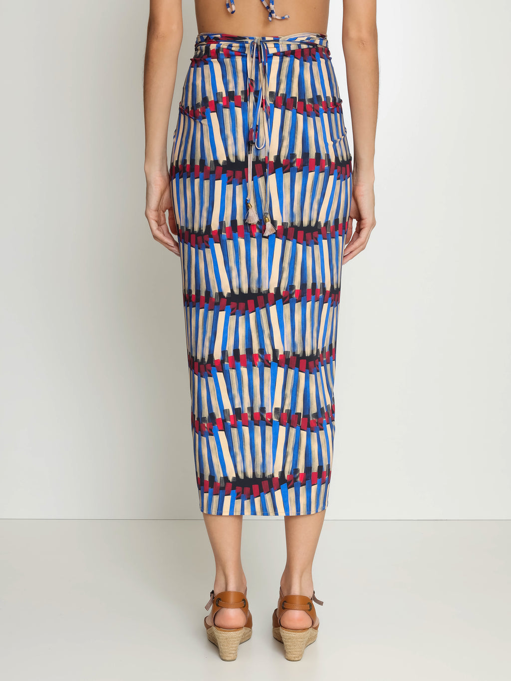 Diana Graphic-Print Skirt Pareo Knotted Cover-Up