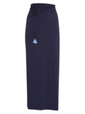 Diana Blue Plain Skirt Pareo Knotted Cover-Up