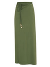 Diana Green Plain Skirt Pareo Knotted Cover-Up