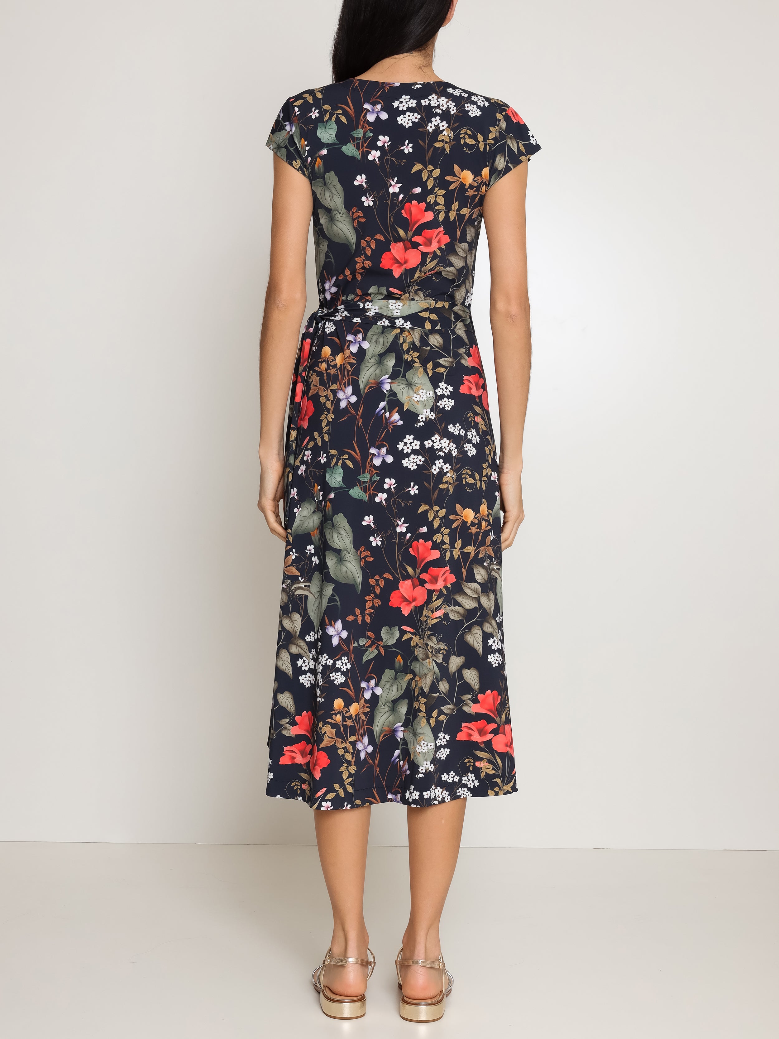 Falcao Floral-Print V-Neck Midi  Dress Orvalho