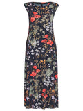 Tiê Floral-Print A-Line Silhouette Side-Seam Pockets Midi Dress Orvalho