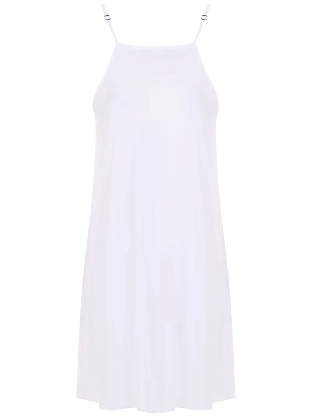 Isis White Plain Sleeveless Short Shift Dress