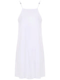 Isis White Plain Sleeveless Short Shift Dress