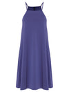 Isis Purple Plain Sleeveless Short Shift Dress