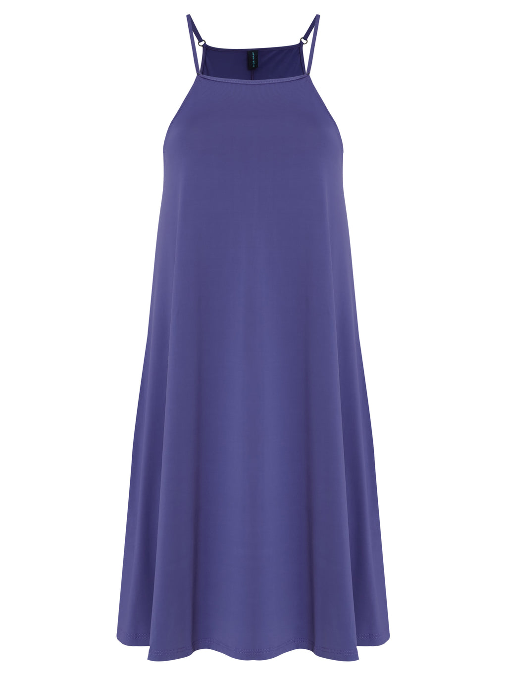Isis Purple Plain Sleeveless Short Shift Dress