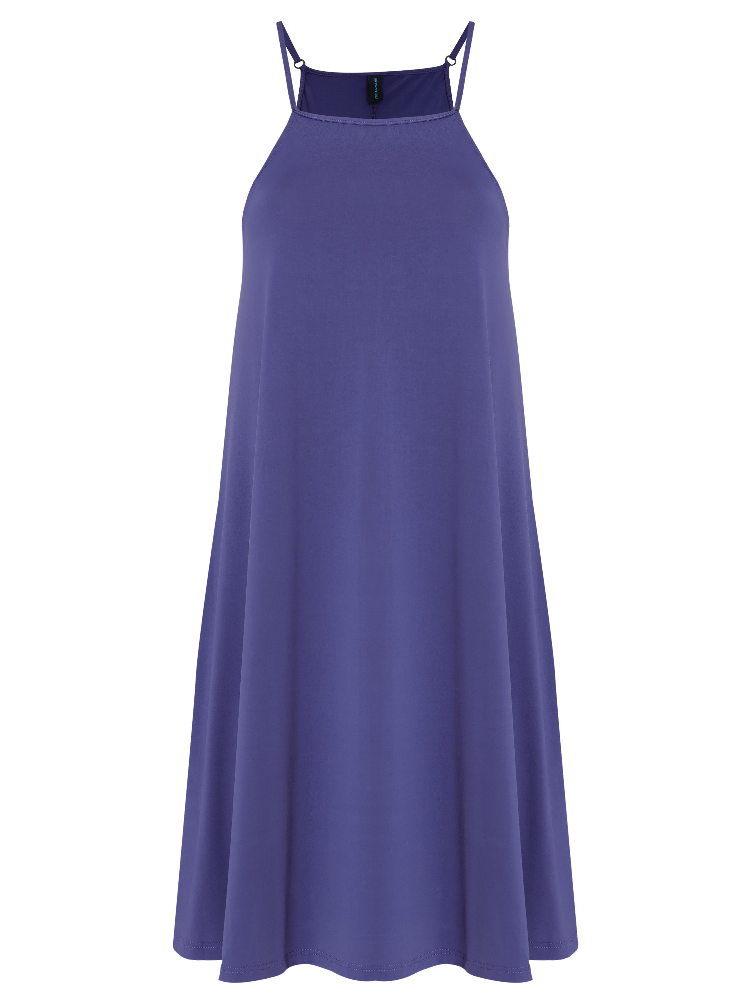 Isis Purple Plain Sleeveless Short Shift Dress