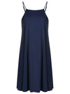 Isis Blue Plain Sleeveless Short Shift Dress