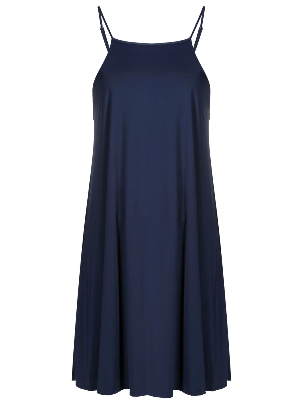 Isis Blue Plain Sleeveless Short Shift Dress