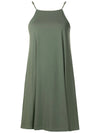 Isis Green Plain Sleeveless Short Shift Dress