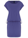 Shiva Purple Plain Adjustable Drawstring Waist Blouson Dress
