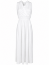Venus White V-Neck Long Dress