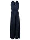 Venus Blue V-Neck Long Dress