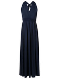 Venus Blue V-Neck Long Dress