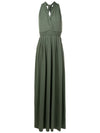 Venus Green V-Neck Long Dress