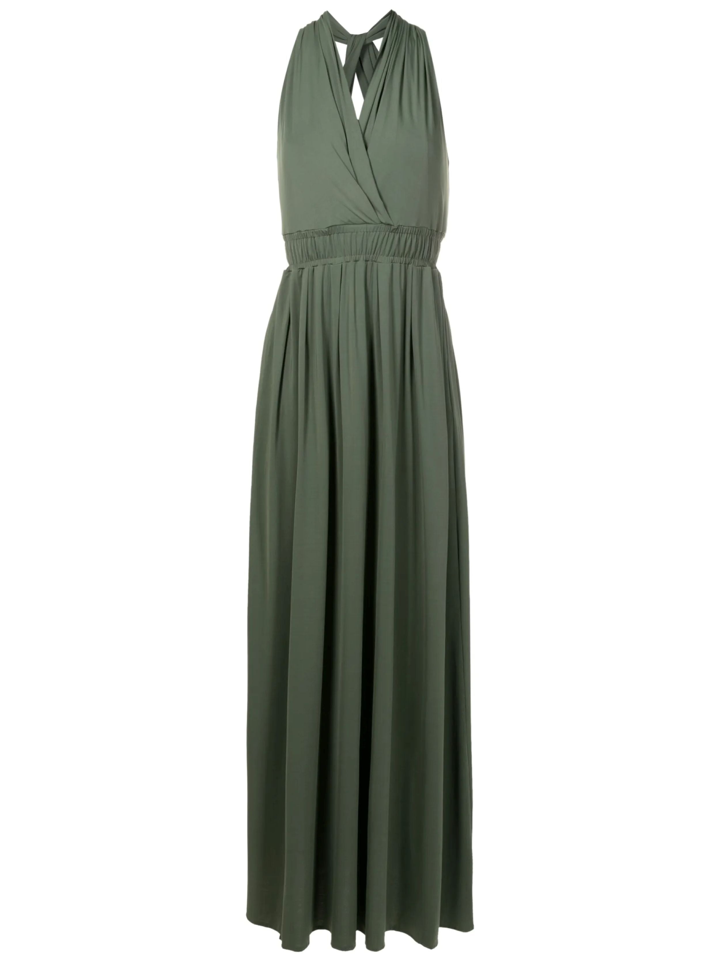 Venus Green V-Neck Long Dress