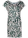 Shiva Abstracte-Print Adjustable Drawstring Waist Blouson Dress Maori