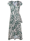 Falcao Abstracte-Print V-Neck Midi Dress Maori