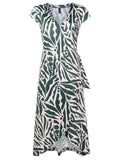 Falcao Abstracte-Print V-Neck Midi Dress