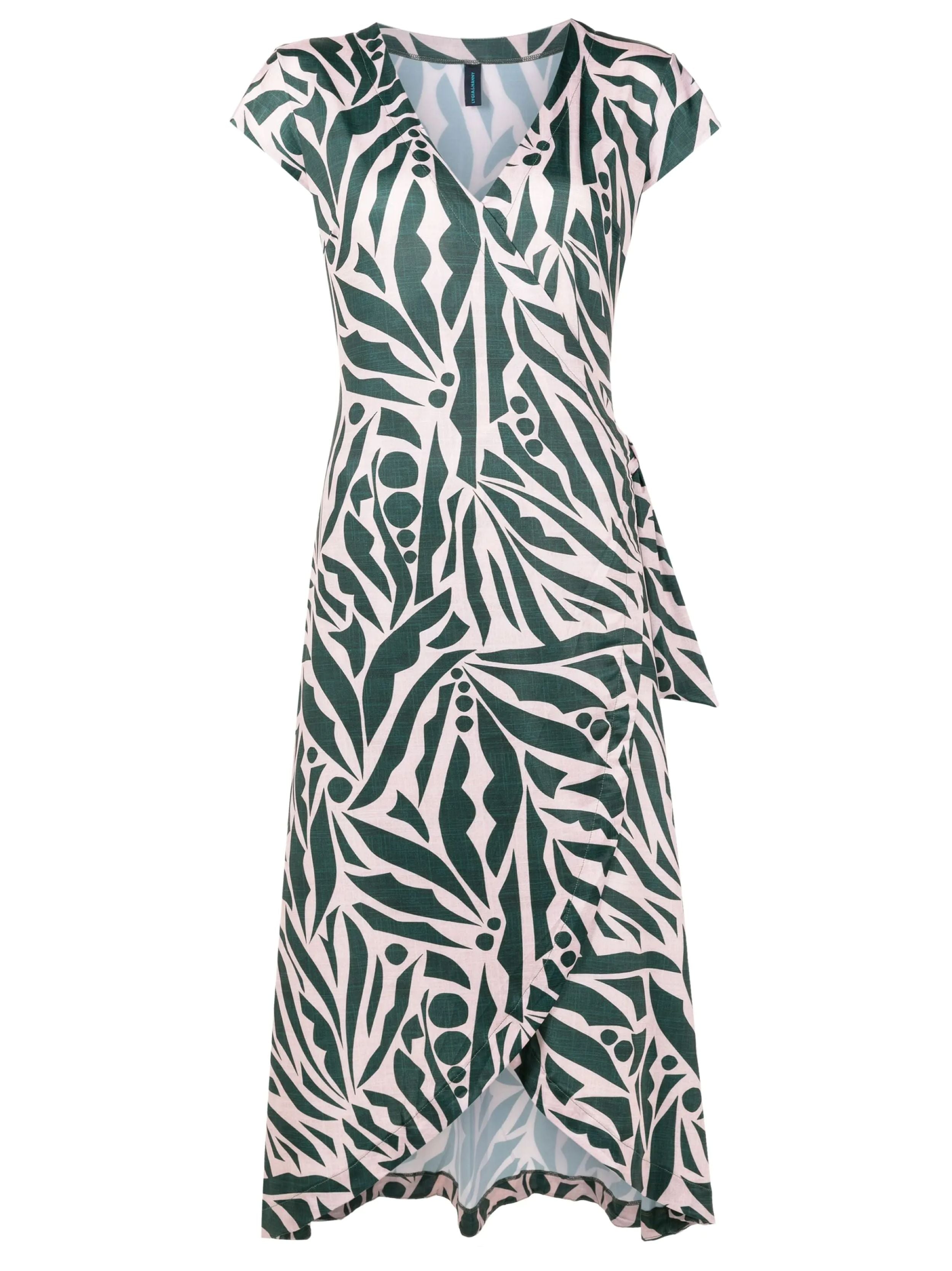 Falcao Abstracte-Print V-Neck Midi Dress