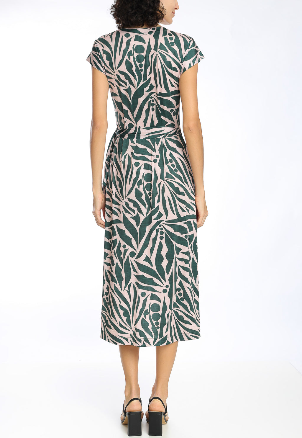 Falcao Abstracte-Print V-Neck Midi Dress