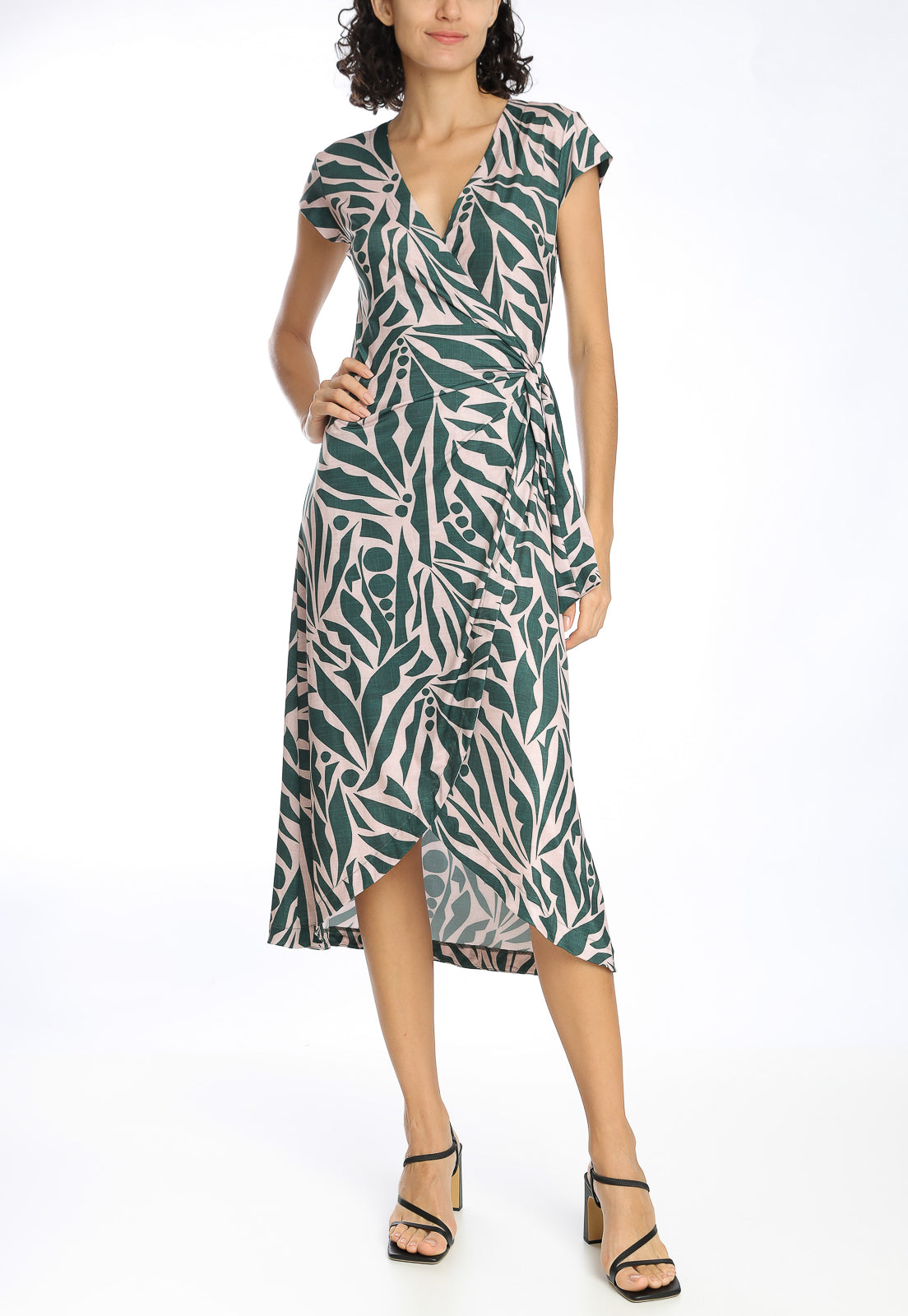 Falcao Abstracte-Print V-Neck Midi Dress