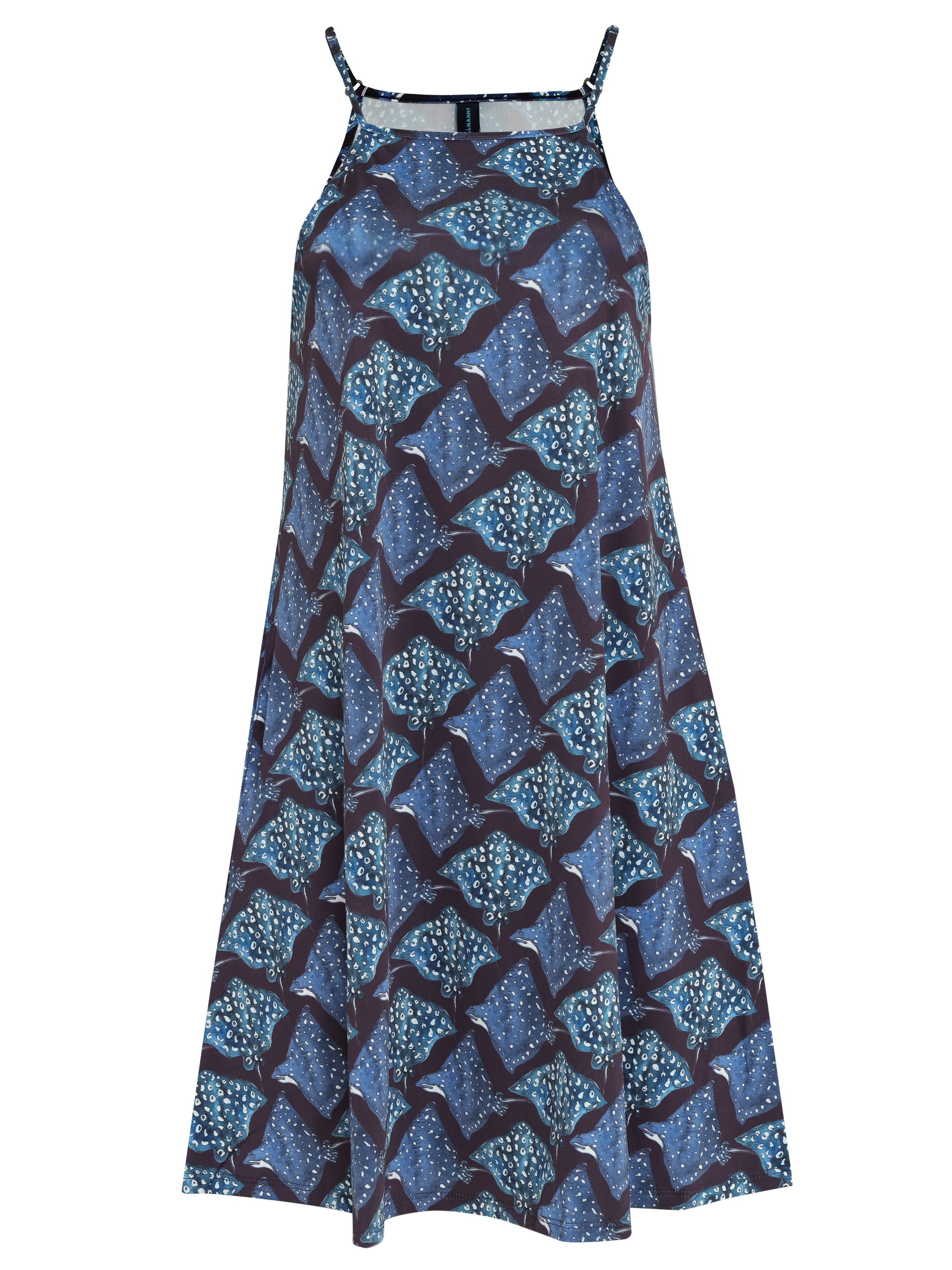 Isis Stingrays-Print Sleeveless Short Shift Dress